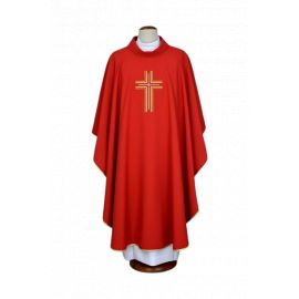 Ornat haftowany czerwony - krzyż (15) - Ornaty czerwone - Nowość