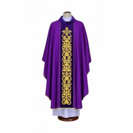 Ornat fioletowy haftowany - krzyż, ornament (19) - Ornaty fioletowe - Nowość