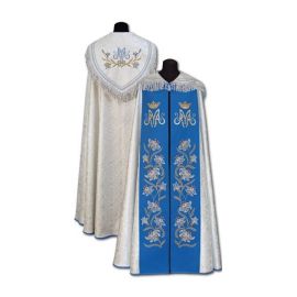 Kapa srebrna Maryjna - bogato haftowana