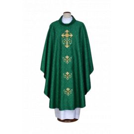 Ornat zielony haftowany, tkanina adamaszek - Krzyż (22) - Ornaty zielone - Nowość
