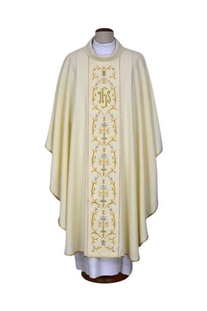 Ornat ecru haftowany - IHS (20)