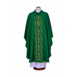 Ornat zielony haftowany - IHS (20) - Ornaty zielone - Nowość