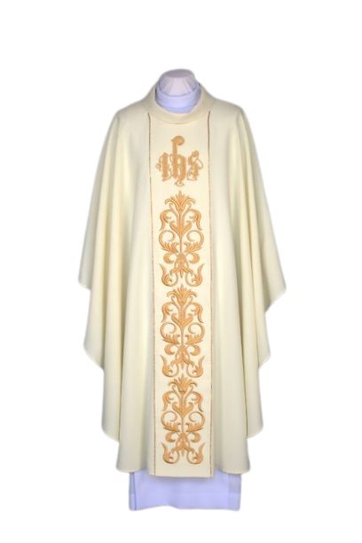 Ornat ecru haftowany - IHS (26)