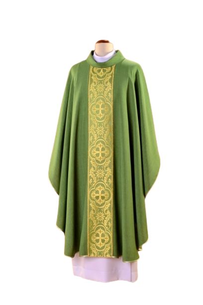 Ornat zielony haftowany - tkany pas (25)