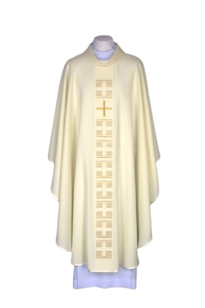 Ornat ecru haftowany - Krzyż (24)