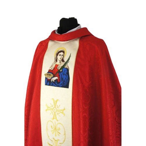 Ornat haftowany z wizerunkiem św. Łucji - zdjęcie 2 - Ornat haftowany z wizerunkiem św. Łucji