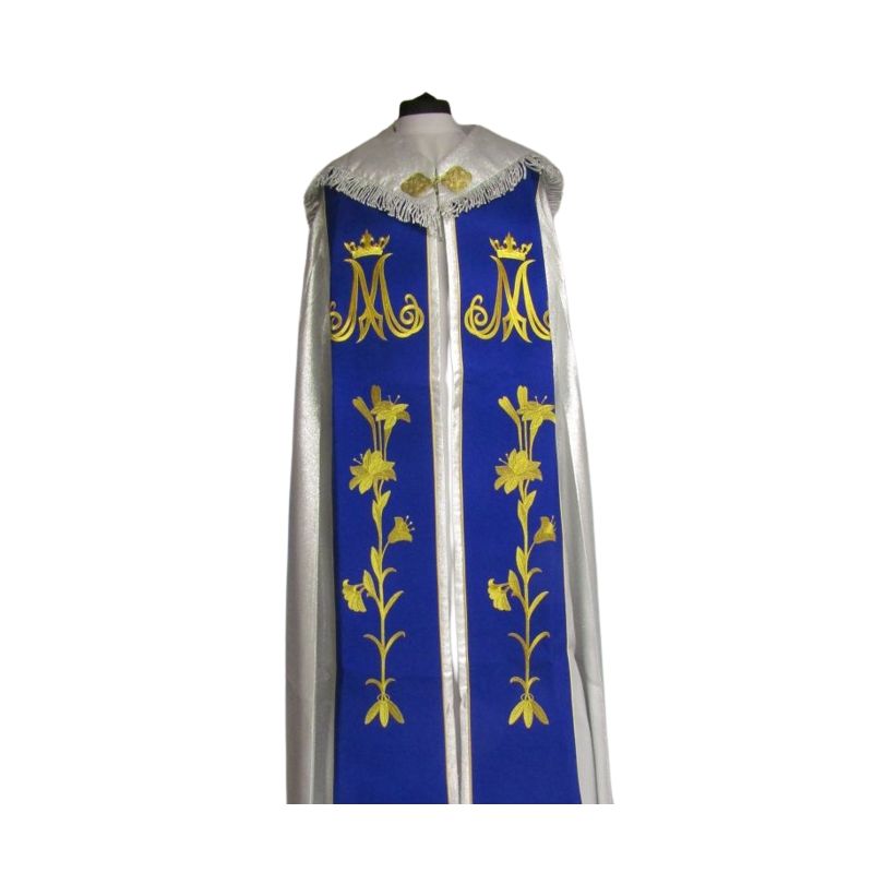Kapa haftowana maryjna - srebrny brokat (87) - Kapa haftowana maryjna - srebrny brokat (87)