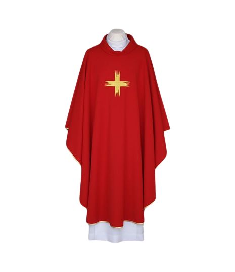 Ornat haftowany czerwony, złota lamówka  (32)