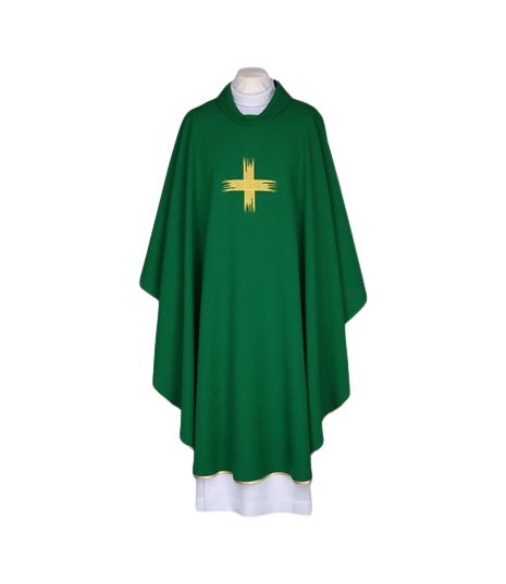 Ornat haftowany zielony, złota lamówka (34)