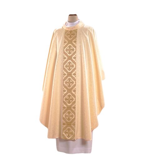 Ornat haftowany ecru - tkany, elegancki pas (54)