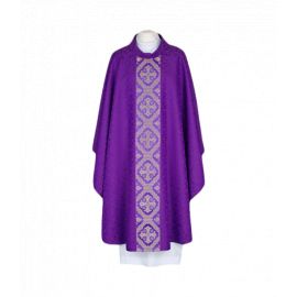 Ornat haftowany fioletowy - tkany, elegancki pas (55) - Ornaty fioletowe