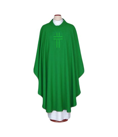 Ornat haftowany zielony- Krzyż (72)