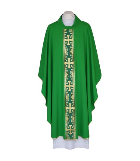 Ornat zielony z ozdobnym tkanym pasem (92)