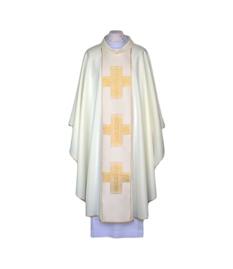 Ornat ecru, pas tkany - Krzyże (102)