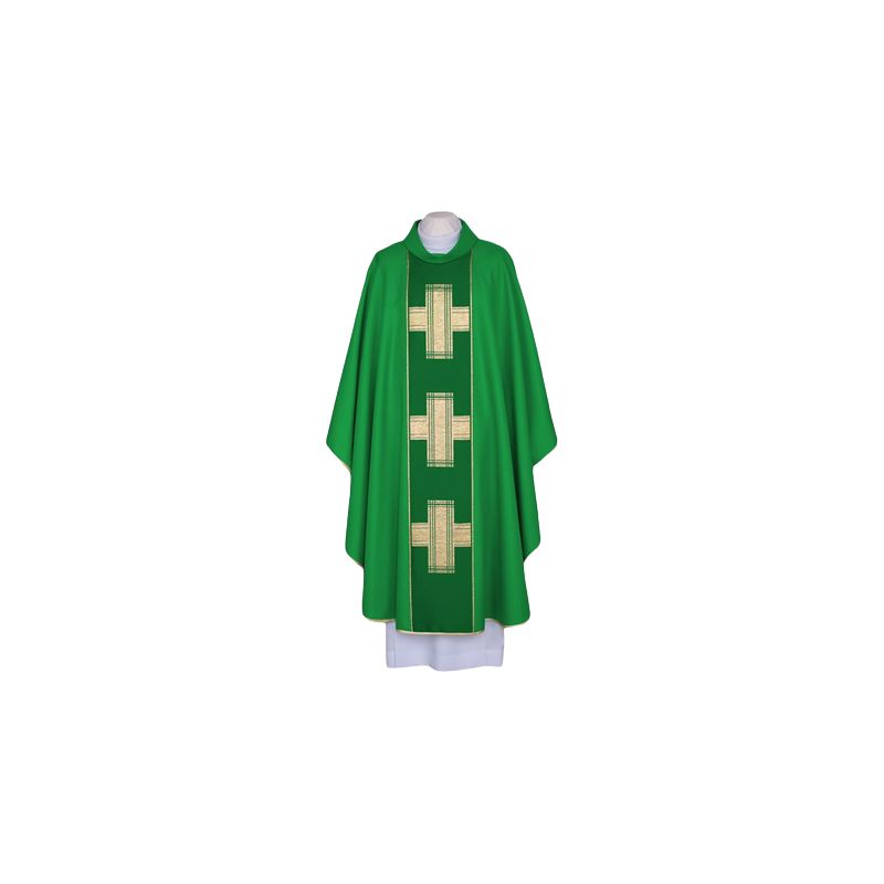 Ornat zielony, pas tkany - Krzyże (104) - Ornat zielony, pas tkany - Krzyże (104)