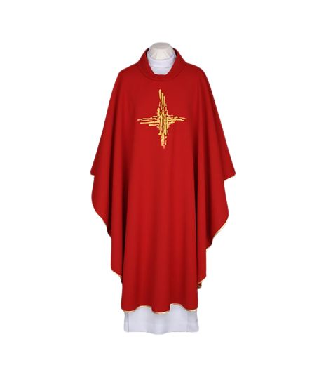 Ornat czerwony, pas haftowany - Krzyż (114)