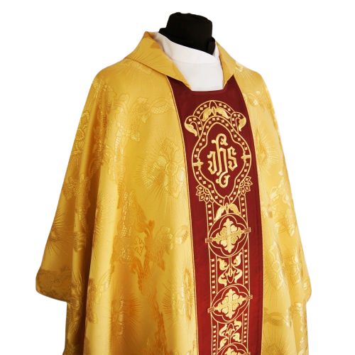 Ornat gotycki, materiał żakard, złoty miodowy (63) - zdjęcie 2 - Ornat gotycki, materiał żakard, złoty miodowy (63)