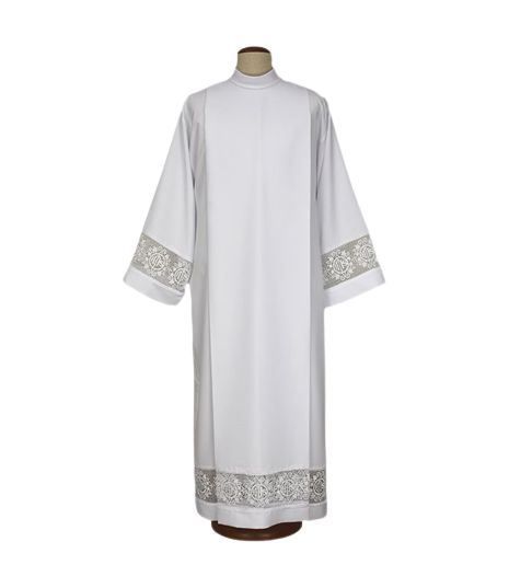 Alba kapłańska z białą, bawełnianą wstawką IHS (20)