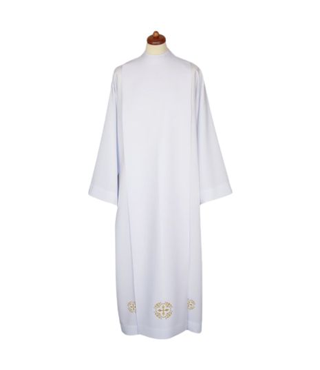 Alba kapłańska biała z dekoracyjnym haftem (22)