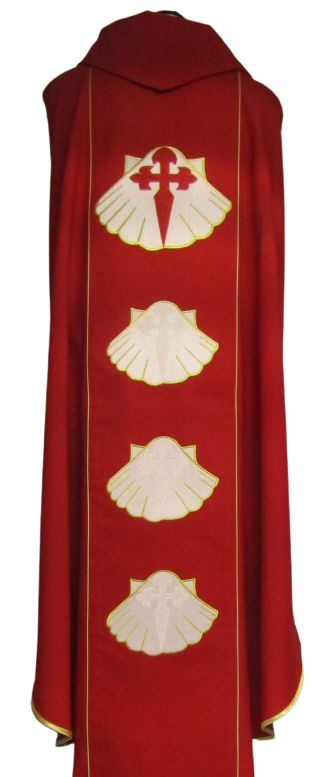 Ornat czerwony, haftowany - Święty Jakub (2) - zdjęcie 2 - Ornat czerwony, haftowany - Święty Jakub (2)