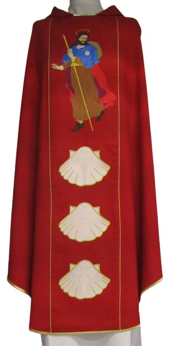 Ornat czerwony, haftowany - Święty Jakub (2)