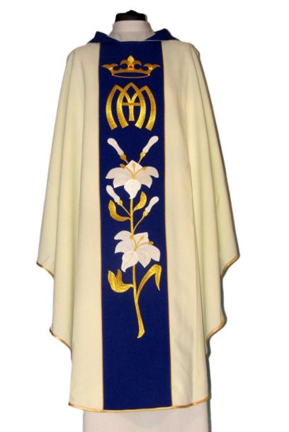 Ornat maryjny z haftowanym pasem (69) - zdjęcie 2 - Ornat maryjny z haftowanym pasem (69)