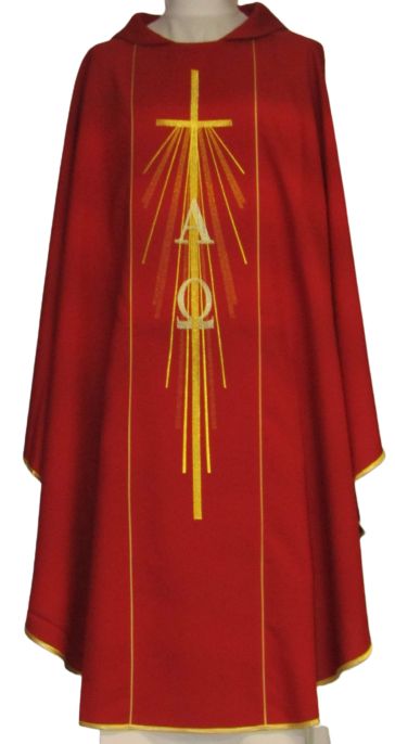 Ornat haftowany Alfa i Omega - kolory liturgiczne (11) - zdjęcie 3 - Ornat haftowany Alfa i Omega - kolory liturgiczne (11)