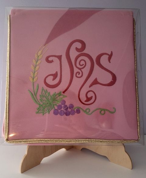 Bursa do chorych, różowa haftowana - zdjęcie 3 - Bursa do chorych, różowa haftowana