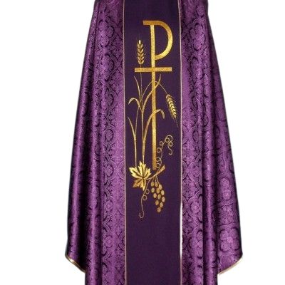 Ornat z komputerowo haftowanym pasem- rozeta (20) - zdjęcie 3 - Ornat z komputerowo haftowanym pasem- rozeta (20)
