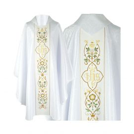 Ornat gotycki IHS żakard - kolory liturgiczne (16) - zdjęcie 2 - Ornat gotycki IHS  żorżeta - kolory liturgiczne (15)