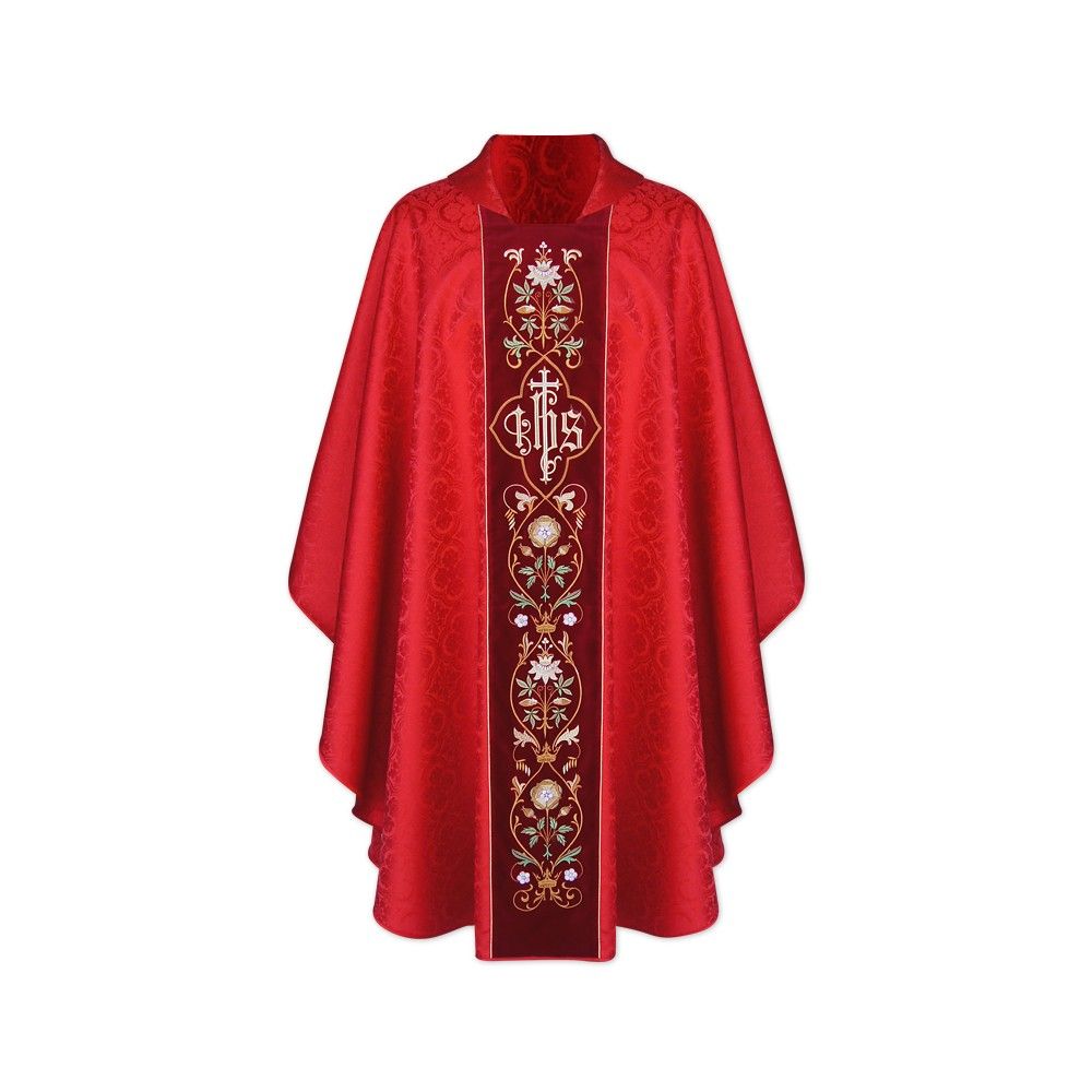 Ornat gotycki IHS żakard - kolory liturgiczne (16) - zdjęcie 3 - Ornat gotycki IHS  żorżeta - kolory liturgiczne (15)