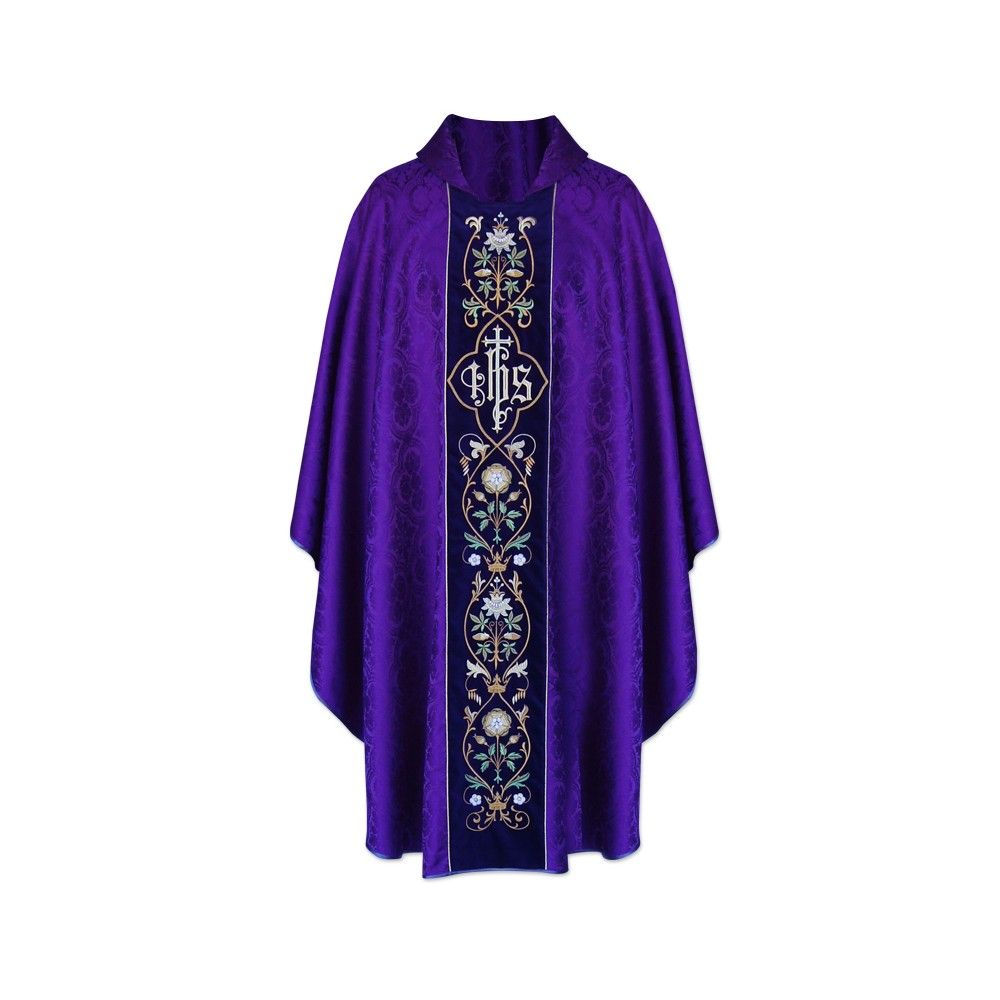 Ornat gotycki IHS żakard - kolory liturgiczne (16) - zdjęcie 4 - Ornat gotycki IHS  żorżeta - kolory liturgiczne (15)