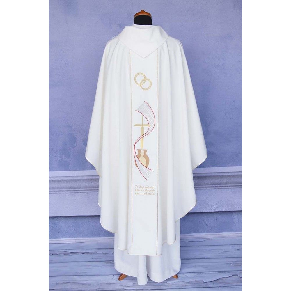 Ornat ślubny haftowany (B) - zdjęcie 3 - Ornat ślubny haftowany (B)