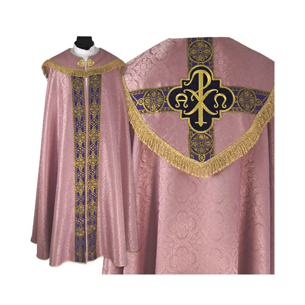 Kapa gotycka haftowana - kolor blady różowy (92)