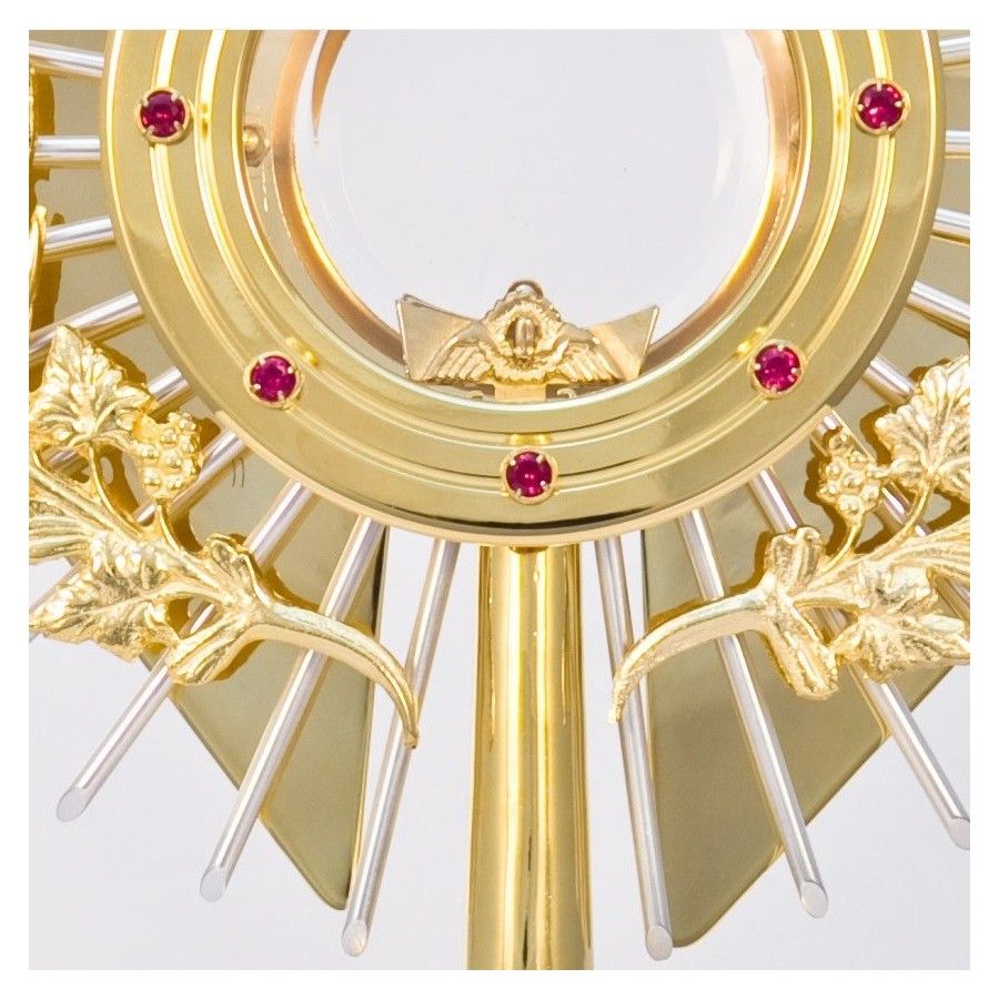 Monstrancja złocona z ozdobnymi kłosami - 52 cm (S041) - zdjęcie 2 - Monstrancja złocona z ozdobnymi kłosami - 52 cm (S041)