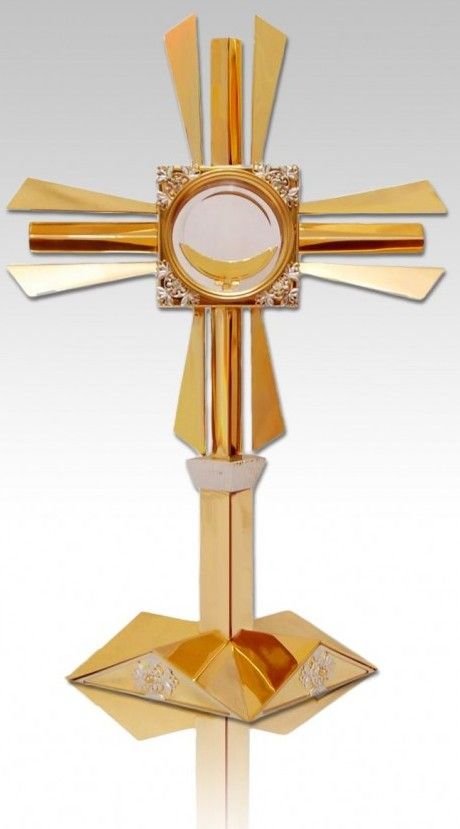 Monstrancja złocona ze srebrnymi ozdobami - 52 cm (S042)