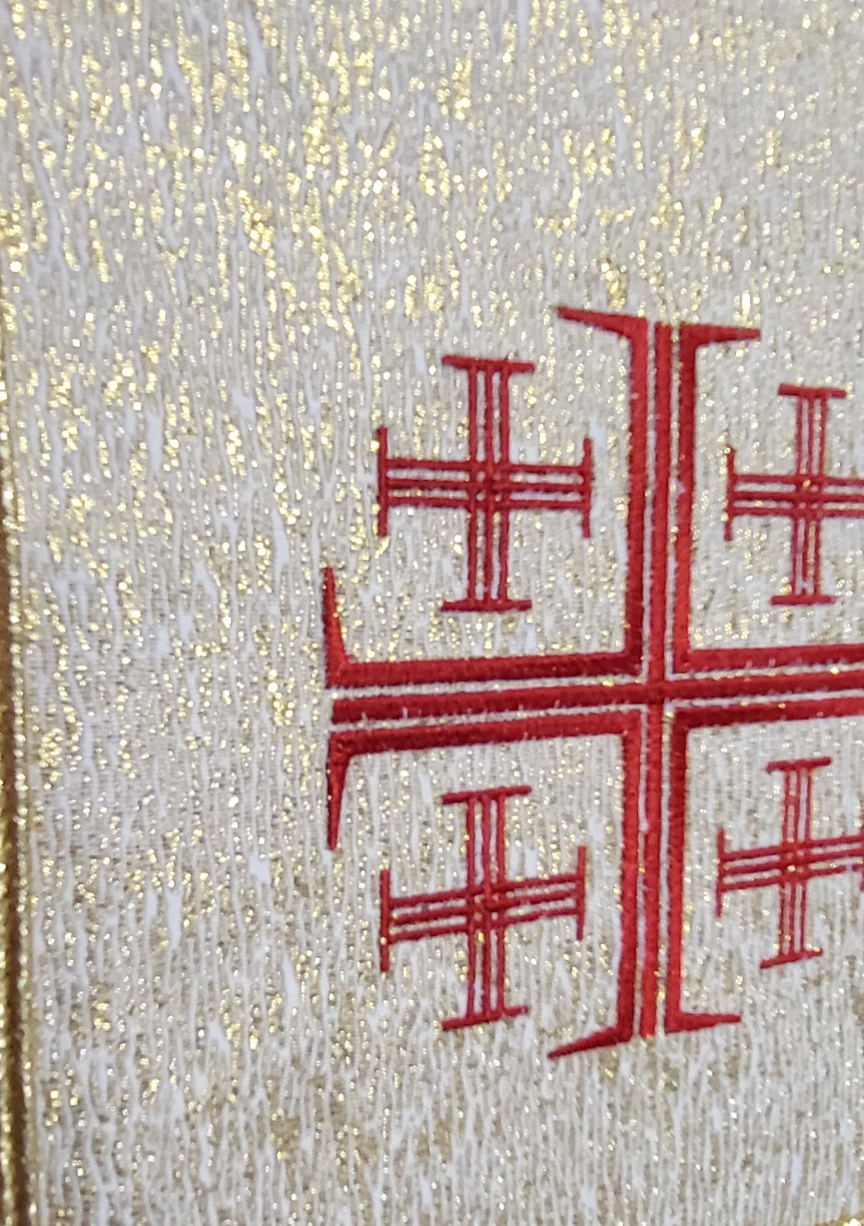 Bursa do chorych haftowana, wzór krzyż jerozolimski (38) - zdjęcie 3 - Bursa do chorych haftowana (38)