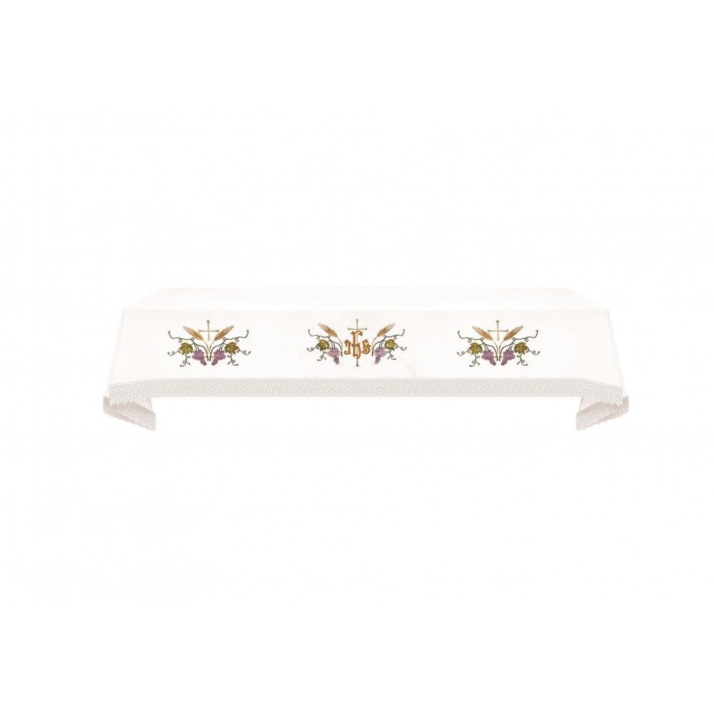 Obrus ołtarzowy haftowany - kolor kłosy