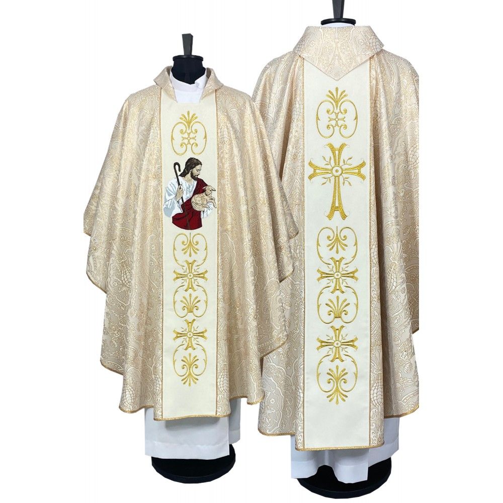 Ornat haftowany Chrystus Dobry Pasterz