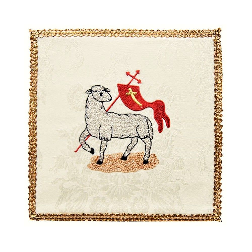 Palka haftowana motyw Baranka Bożego