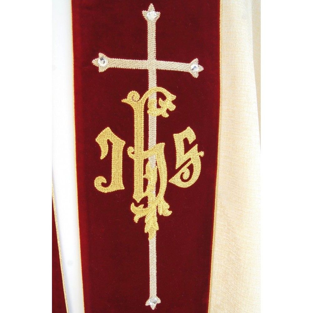 Kapa haftowana jasne złoto - motyw Baranka Bożego - zdjęcie 3 - Kapa haftowana jasne złoto - motyw Baranka Bożego