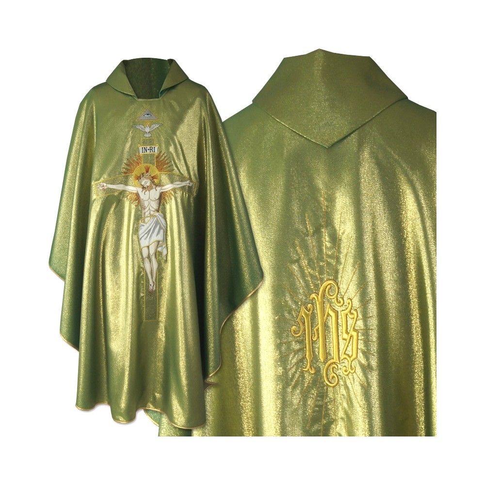 Ornat gotycki zielony - Ukrzyżowanie Jezusa (25)