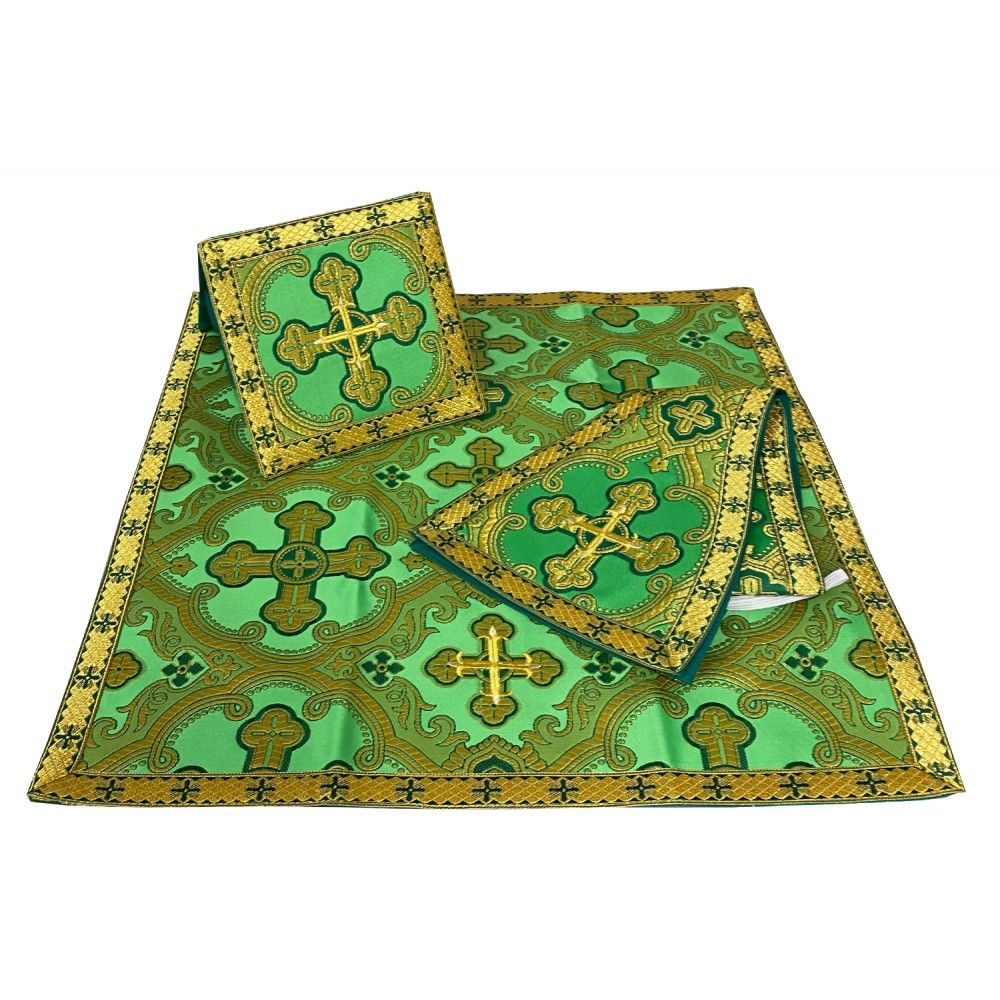 Ornat rzymski zielony - tkanina jedwabna (25) - zdjęcie 2 - Ornat rzymski zielony - tkanina jedwabna (25)