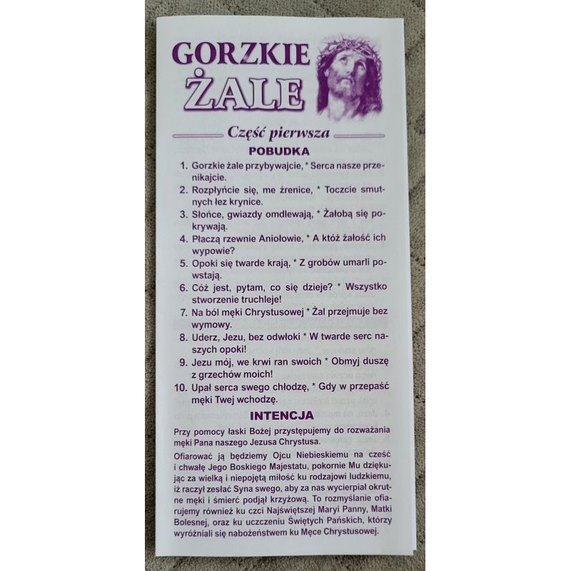 Gorzkie żale -folder składany na trzy części - Gorzkie żale -folder składany na trzy części