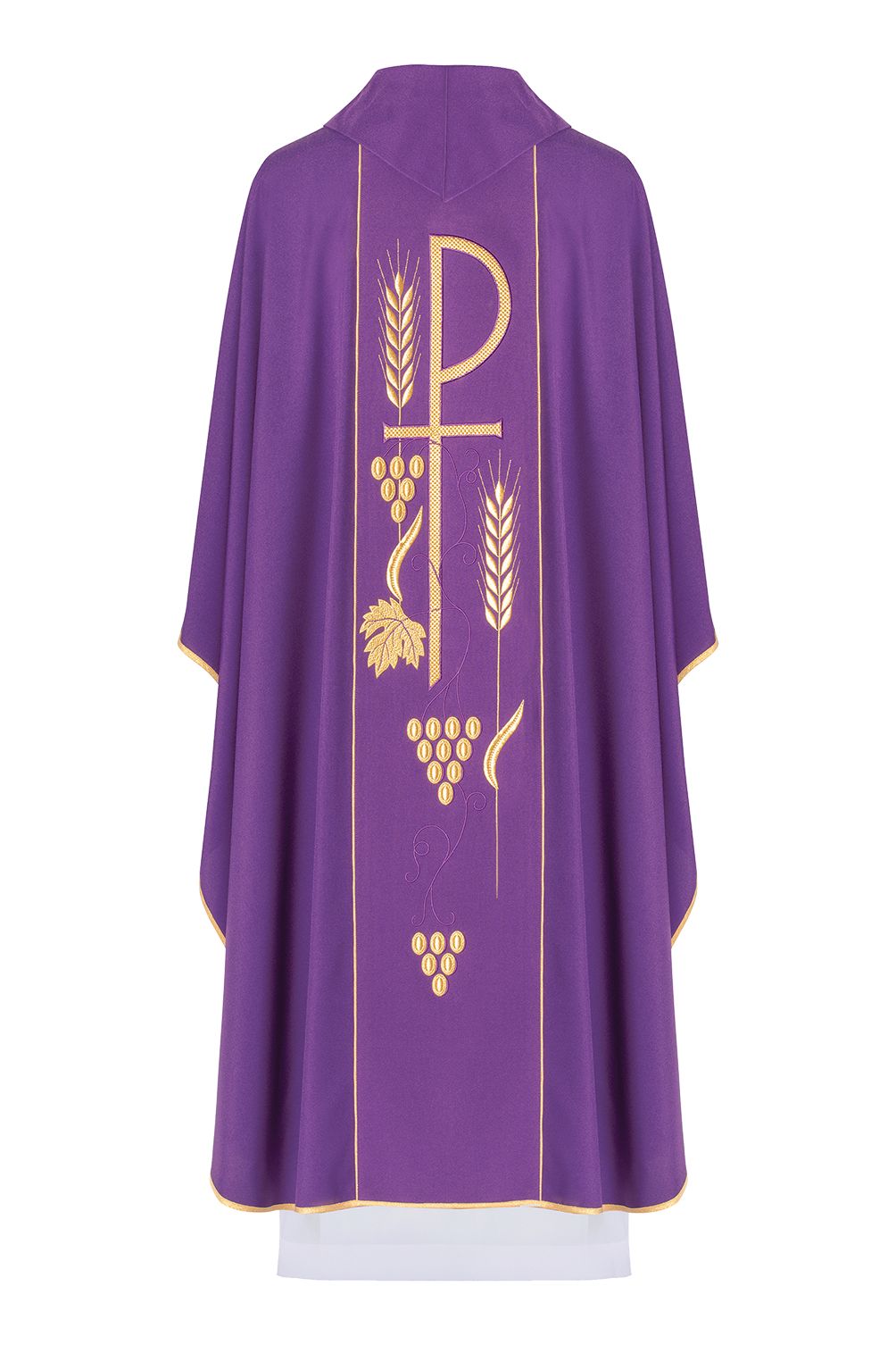 Ornat haftowany z symbolem Kielicha- fioletowy (H3) - zdjęcie 2 - Ornat haftowany z symbolem Kielicha- fioletowy (H3)