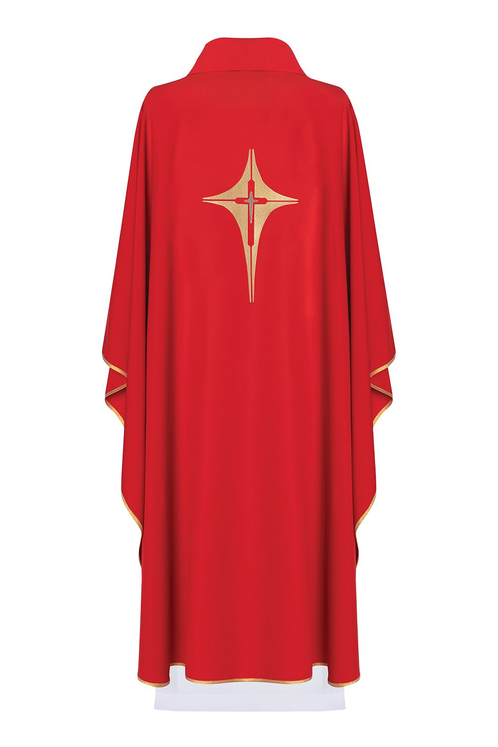 Ornat haftowany z symbolem Krzyża- czerwony (H2) - zdjęcie 2 - Ornat haftowany z symbolem Krzyża- czerwony (H2)