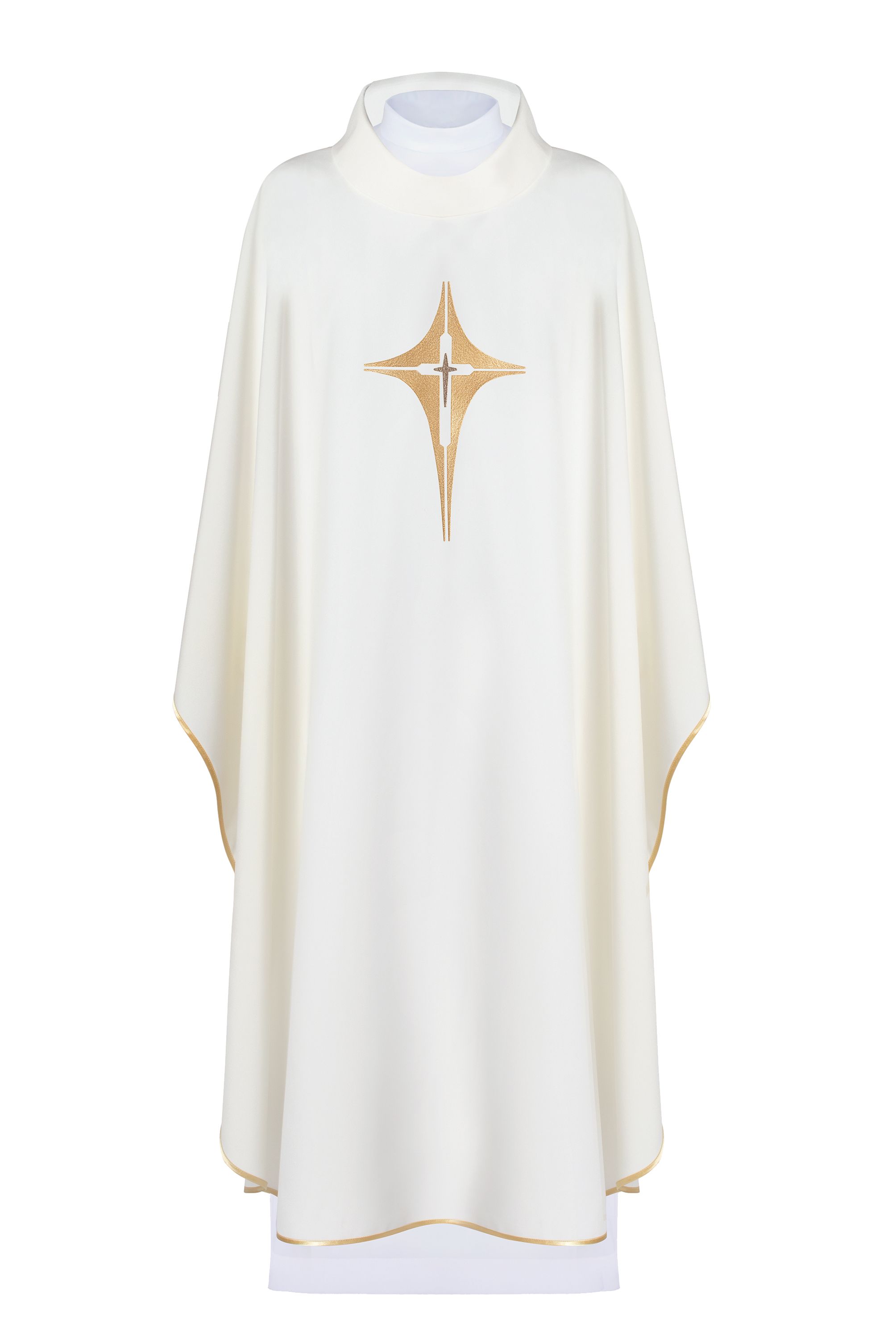 Ornat haftowany z symbolem Krzyża- ecru (H2)