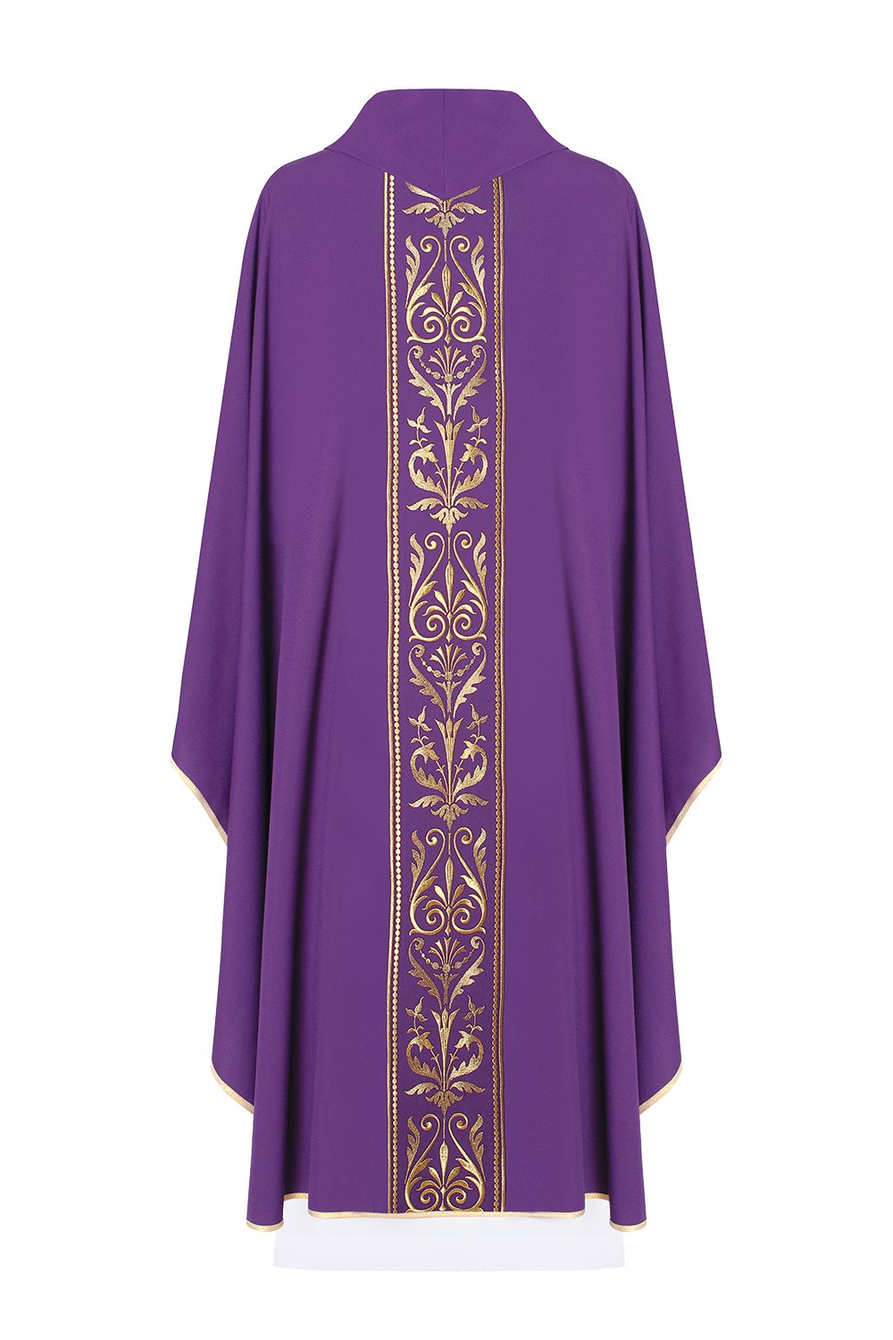 Ornat haftowany z ozdobnym pasem - fiolet (H4) - zdjęcie 2 - Ornat haftowany z ozdobnym pasem - fiolet (H4)