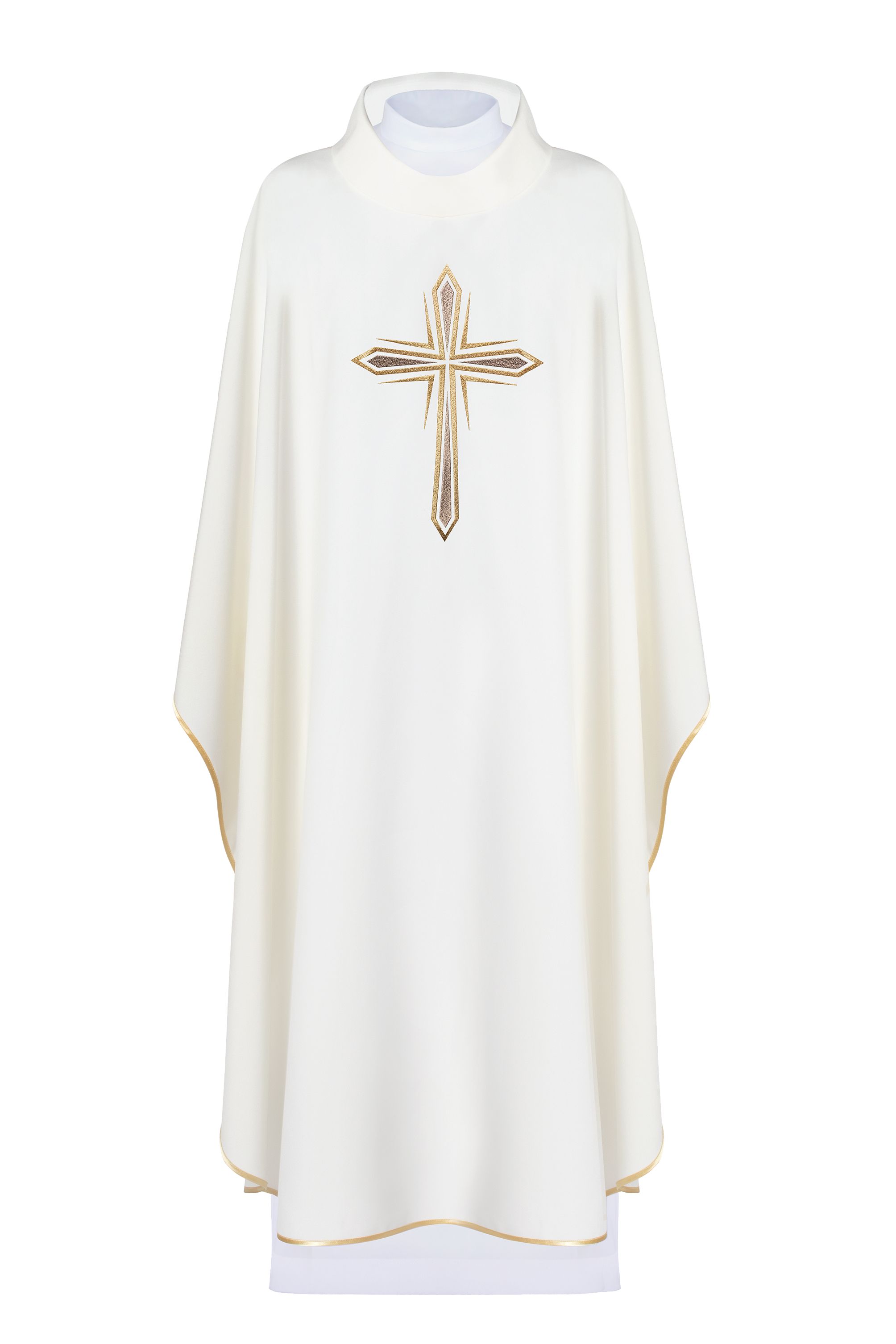 Ornat haftowany z symbolem krzyża - ecru (H11)