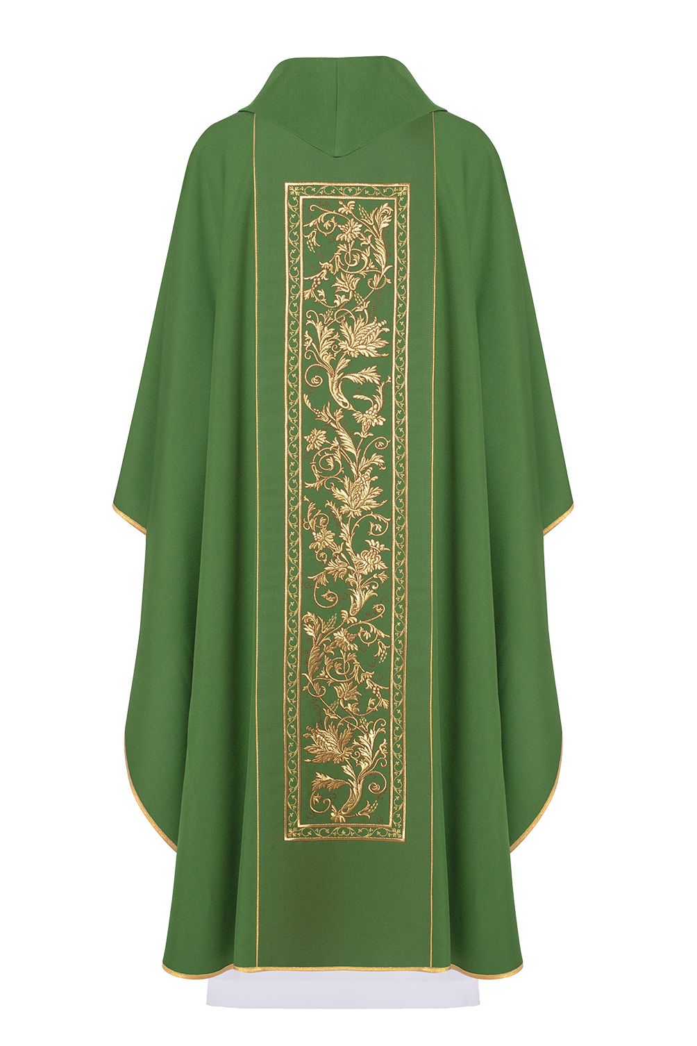 Ornat haftowany z symbolem kielicha eucharystycznego - zielony (H12) - zdjęcie 2 - Ornat haftowany z symbolem kielicha eucharystycznego - zielony (H12)